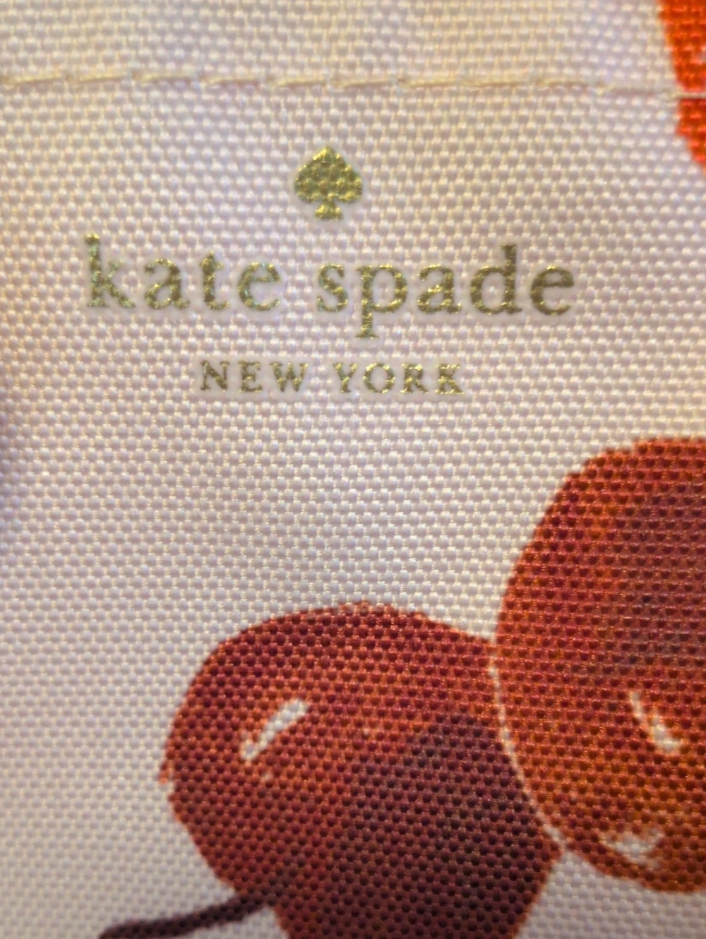 KATE SPADE Pink Cherry Print Lunch Bag New With Tags Tag Is Inside Bag In Order - Picture 3 of 7